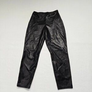 Fabletics Pant Womens L Black Faux‎ Leather Straight Leg Mid Rise Ankle Classic
